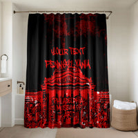 Personalized Pennsylvania Philadelphia Museum Of Art Bathroom Set Red Grunge Paint Splatter Graphic
