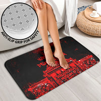 Personalized Pennsylvania Philadelphia Museum Of Art Bathroom Set Red Grunge Paint Splatter Graphic
