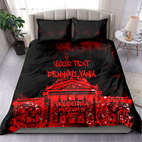 Personalized Pennsylvania Philadelphia Museum Of Art Bedding Set Red Grunge Paint Splatter Graphic