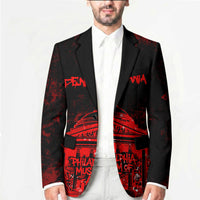 Personalized Pennsylvania Philadelphia Museum Of Art Blazer Red Grunge Paint Splatter Graphic