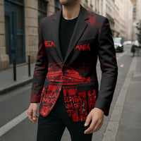 Personalized Pennsylvania Philadelphia Museum Of Art Blazer Red Grunge Paint Splatter Graphic