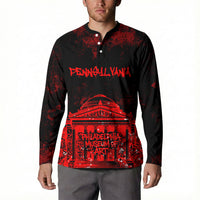 Personalized Pennsylvania Philadelphia Museum Of Art Button Sweatshirt Red Grunge Paint Splatter Graphic