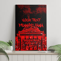Personalized Pennsylvania Philadelphia Museum Of Art Canvas Wall Art Red Grunge Paint Splatter Graphic