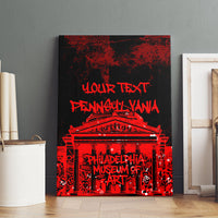 Personalized Pennsylvania Philadelphia Museum Of Art Canvas Wall Art Red Grunge Paint Splatter Graphic
