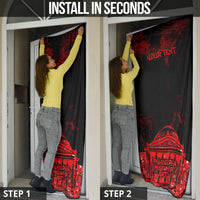 Personalized Pennsylvania Philadelphia Museum Of Art Door Cover Red Grunge Paint Splatter Graphic