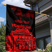 Personalized Pennsylvania Philadelphia Museum Of Art Garden Flag Red Grunge Paint Splatter Graphic