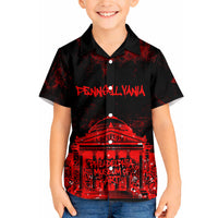 Personalized Pennsylvania Philadelphia Museum Of Art Hawaiian Shirt Red Grunge Paint Splatter Graphic