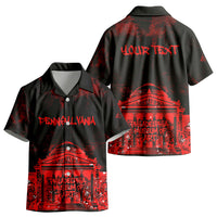 Personalized Pennsylvania Philadelphia Museum Of Art Kid Hawaiian Shirt Red Grunge Paint Splatter Graphic