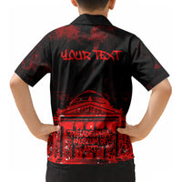 Personalized Pennsylvania Philadelphia Museum Of Art Kid Hawaiian Shirt Red Grunge Paint Splatter Graphic
