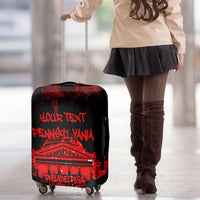 Personalized Pennsylvania Philadelphia Museum Of Art Luggage Cover Red Grunge Paint Splatter Graphic