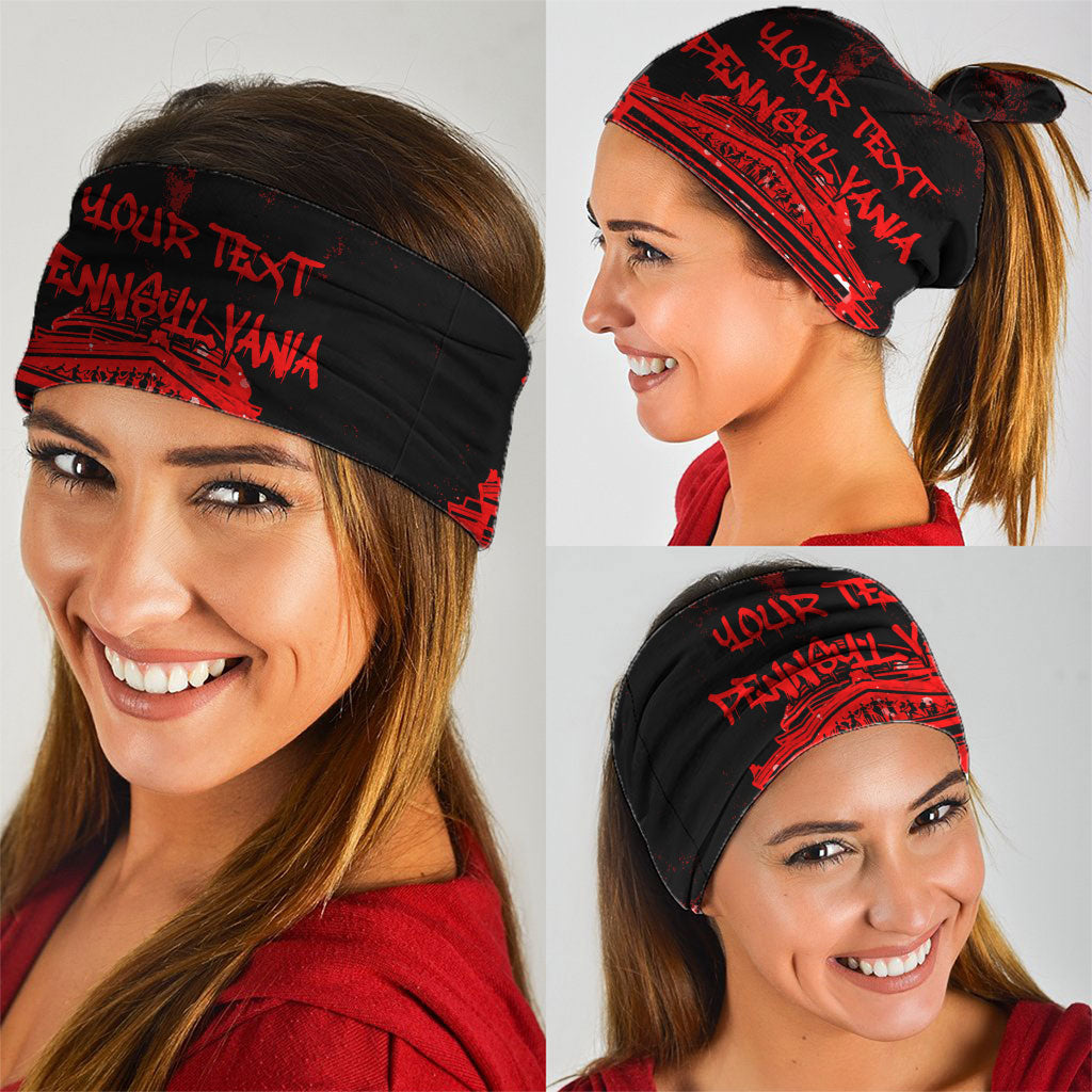 Personalized Pennsylvania Philadelphia Museum Of Art Neck Gaiter Red Grunge Paint Splatter Graphic