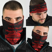 Personalized Pennsylvania Philadelphia Museum Of Art Neck Gaiter Red Grunge Paint Splatter Graphic