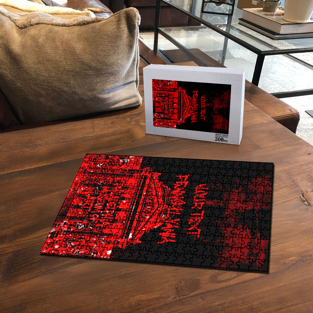 Personalized Pennsylvania Philadelphia Museum Of Art Puzzle Red Grunge Paint Splatter Graphic