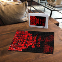 Personalized Pennsylvania Philadelphia Museum Of Art Puzzle Red Grunge Paint Splatter Graphic