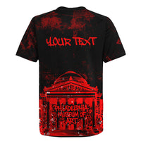 Personalized Pennsylvania Philadelphia Museum Of Art Rugby Jersey Red Grunge Paint Splatter Graphic