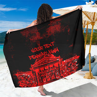Personalized Pennsylvania Philadelphia Museum Of Art Sarong Red Grunge Paint Splatter Graphic