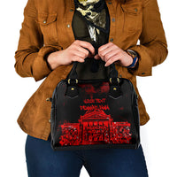 Personalized Pennsylvania Philadelphia Museum Of Art Shoulder Handbag Red Grunge Paint Splatter Graphic