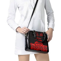 Personalized Pennsylvania Philadelphia Museum Of Art Shoulder Handbag Red Grunge Paint Splatter Graphic