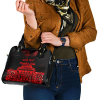Personalized Pennsylvania Philadelphia Museum Of Art Shoulder Handbag Red Grunge Paint Splatter Graphic