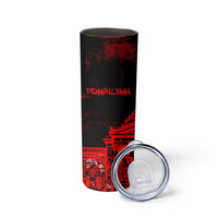 Personalized Pennsylvania Philadelphia Museum Of Art Skinny Tumbler Red Grunge Paint Splatter Graphic