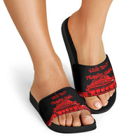 Personalized Pennsylvania Philadelphia Museum Of Art Slide Sandals Red Grunge Paint Splatter Graphic