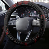 Pennsylvania Philadelphia Museum Of Art Steering Wheel Cover Red Grunge Paint Splatter Graphic