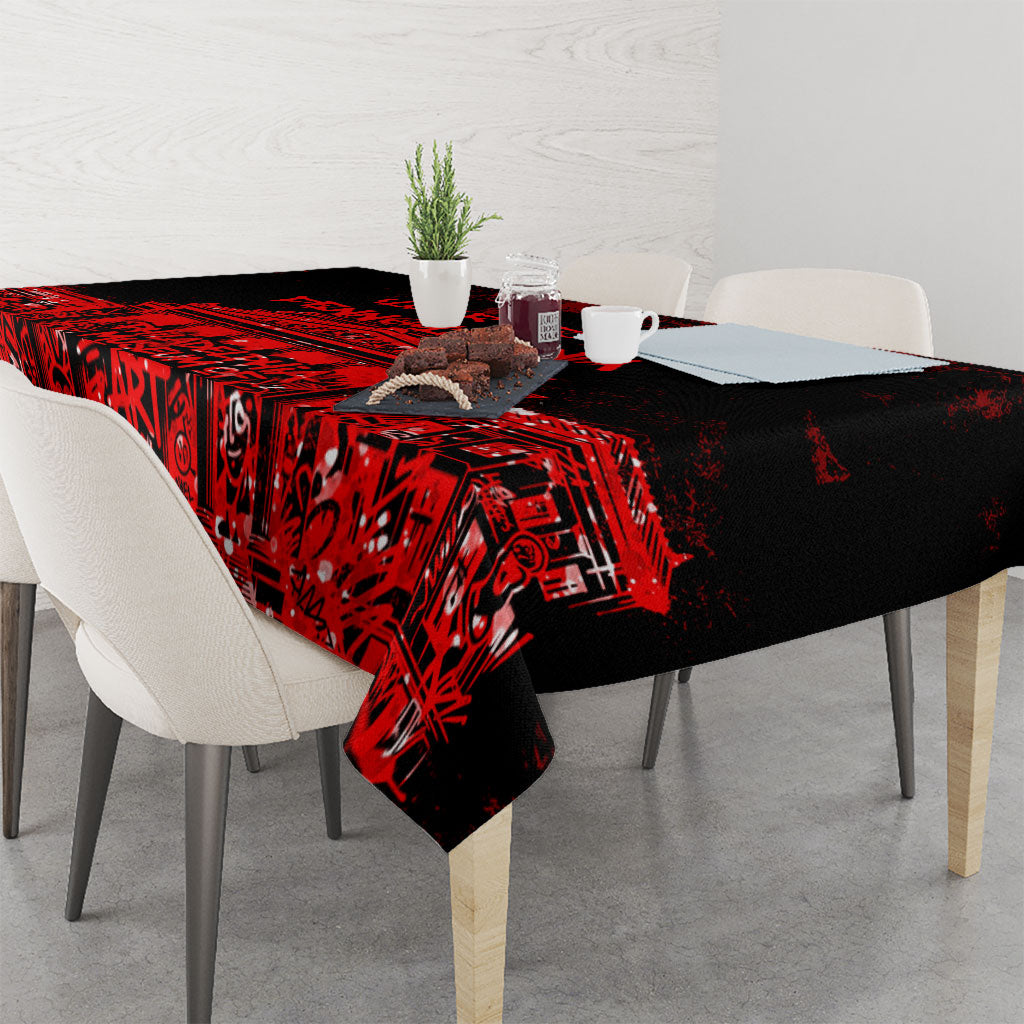 Personalized Pennsylvania Philadelphia Museum Of Art Tablecloth Red Grunge Paint Splatter Graphic