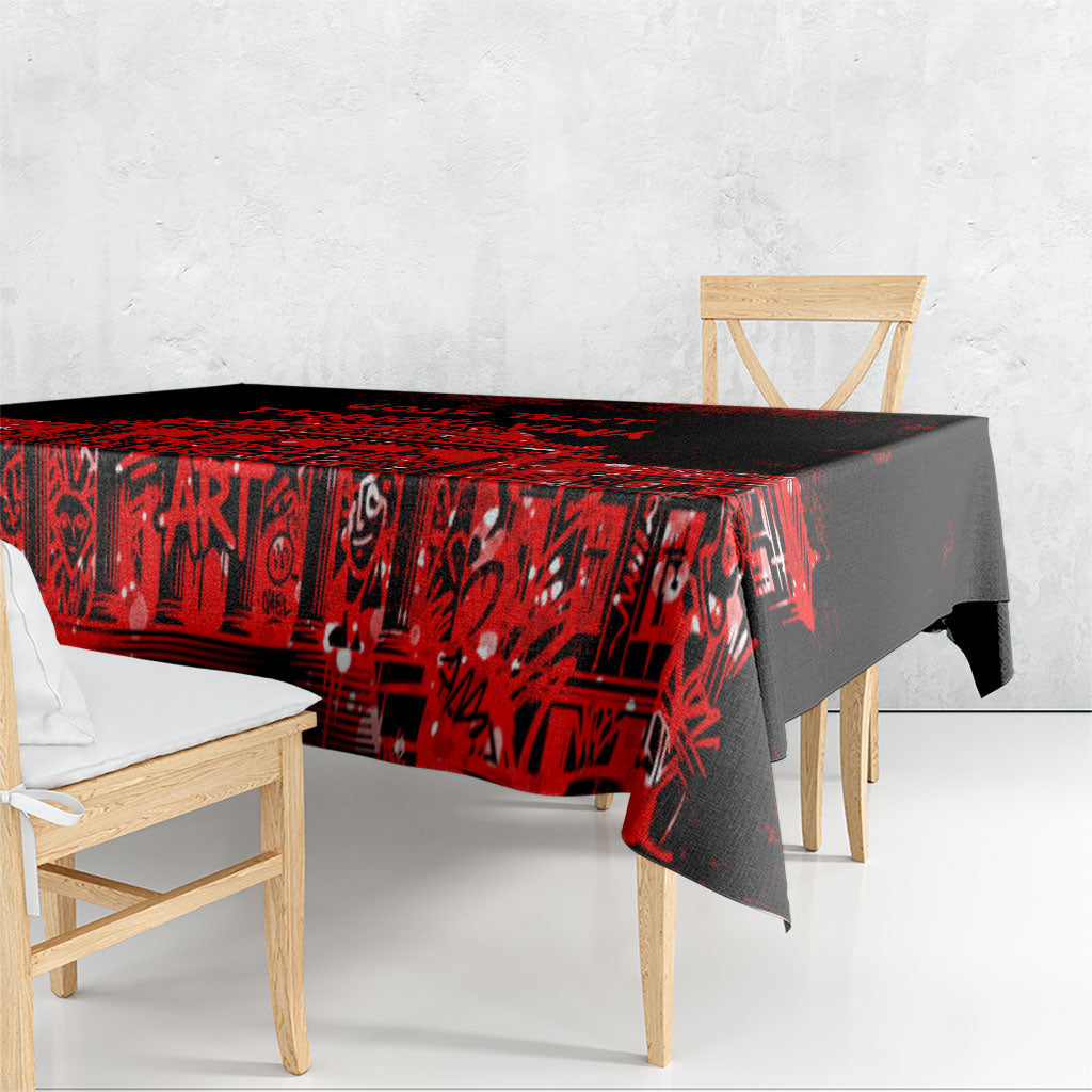 Personalized Pennsylvania Philadelphia Museum Of Art Tablecloth Red Grunge Paint Splatter Graphic
