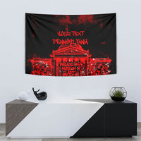 Personalized Pennsylvania Philadelphia Museum Of Art Tapestry Red Grunge Paint Splatter Graphic
