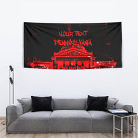 Personalized Pennsylvania Philadelphia Museum Of Art Tapestry Red Grunge Paint Splatter Graphic