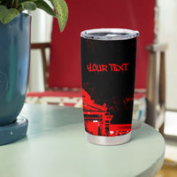 Personalized Pennsylvania Philadelphia Museum Of Art Tumbler Cup Red Grunge Paint Splatter Graphic
