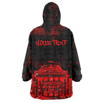Personalized Pennsylvania Philadelphia Museum Of Art Wearable Blanket Hoodie Red Grunge Paint Splatter Graphic