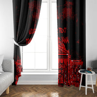 Personalized Pennsylvania Philadelphia Museum Of Art Window Curtain Red Grunge Paint Splatter Graphic