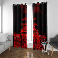 Personalized Pennsylvania Philadelphia Museum Of Art Window Curtain Red Grunge Paint Splatter Graphic