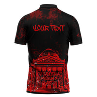 Personalized Pennsylvania Philadelphia Museum Of Art Zipper Polo Shirt Red Grunge Paint Splatter Graphic