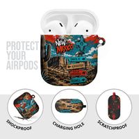 New Mexico Desert Road Sign AirPods Case Zia Symbol Grunge Paint Splatter Travel Graphic