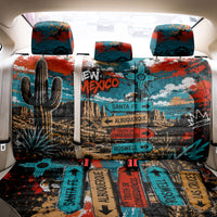 New Mexico Desert Road Sign Back Car Seat Cover Zia Symbol Grunge Paint Splatter Travel Graphic