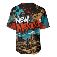 New Mexico Desert Road Sign Baseball Jersey Zia Symbol Grunge Paint Splatter Travel Graphic
