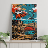 New Mexico Desert Road Sign Canvas Wall Art Zia Symbol Grunge Paint Splatter Travel Graphic