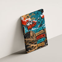 New Mexico Desert Road Sign Canvas Wall Art Zia Symbol Grunge Paint Splatter Travel Graphic