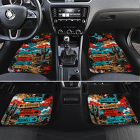 New Mexico Desert Road Sign Car Mats Zia Symbol Grunge Paint Splatter Travel Graphic