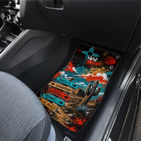 New Mexico Desert Road Sign Car Mats Zia Symbol Grunge Paint Splatter Travel Graphic