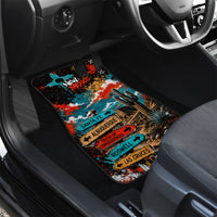 New Mexico Desert Road Sign Car Mats Zia Symbol Grunge Paint Splatter Travel Graphic
