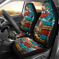 New Mexico Desert Road Sign Car Seat Cover Zia Symbol Grunge Paint Splatter Travel Graphic