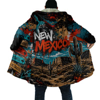 New Mexico Desert Road Sign Cloak Zia Symbol Grunge Paint Splatter Travel Graphic