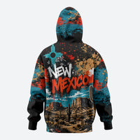 New Mexico Desert Road Sign Hoodie Zia Symbol Grunge Paint Splatter Travel Graphic