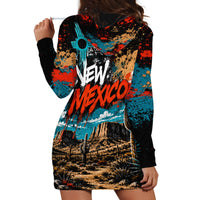 New Mexico Desert Road Sign Hoodie Dress Zia Symbol Grunge Paint Splatter Travel Graphic