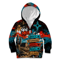 New Mexico Desert Road Sign Kid Hoodie Zia Symbol Grunge Paint Splatter Travel Graphic