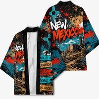 New Mexico Desert Road Sign Kimono Zia Symbol Grunge Paint Splatter Travel Graphic
