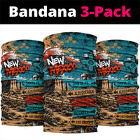 New Mexico Desert Road Sign Neck Gaiter Zia Symbol Grunge Paint Splatter Travel Graphic